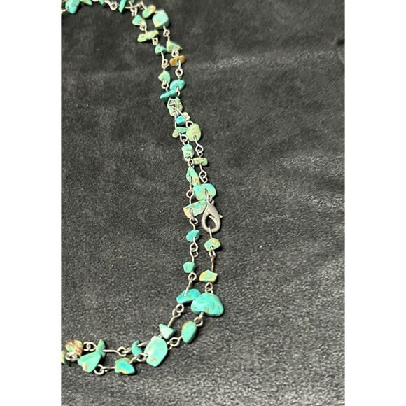 Turquoise Nugget Necklace 36" with Clasp - Picture 3 of 8